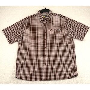 Eddie Bauer Travex Shirt Mens L Red Button Up Fishing Hiking‎ Vented Gorpcore